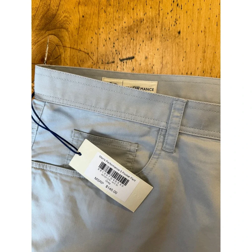 New Onward Reserve Performance 5 Pocket Pant 40x30 Grey Mens Casual Trousers